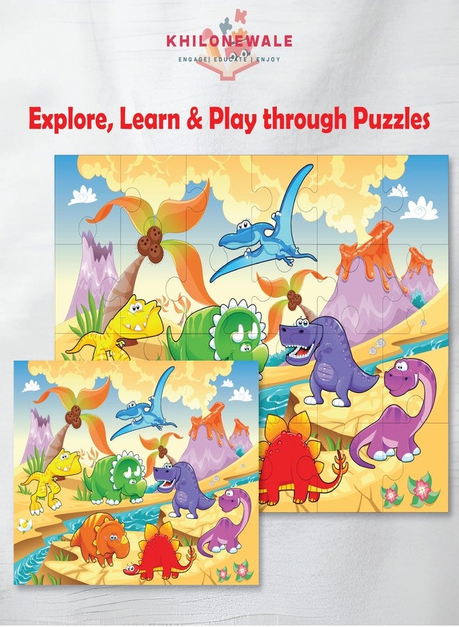 Khilonewale Kids in Submarine & Dinosaur Wooden Jigsaw Puzzle | 30x20cm Educational Learning Toy | Safe Wooden Pieces for Early Skills, Hand-Eye Coordination & Fun Play - Image 5